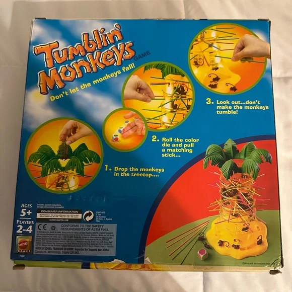 VTG Mattel Tumblin' Monkeys Game, Ages 5+ - Picture 3 of 5
